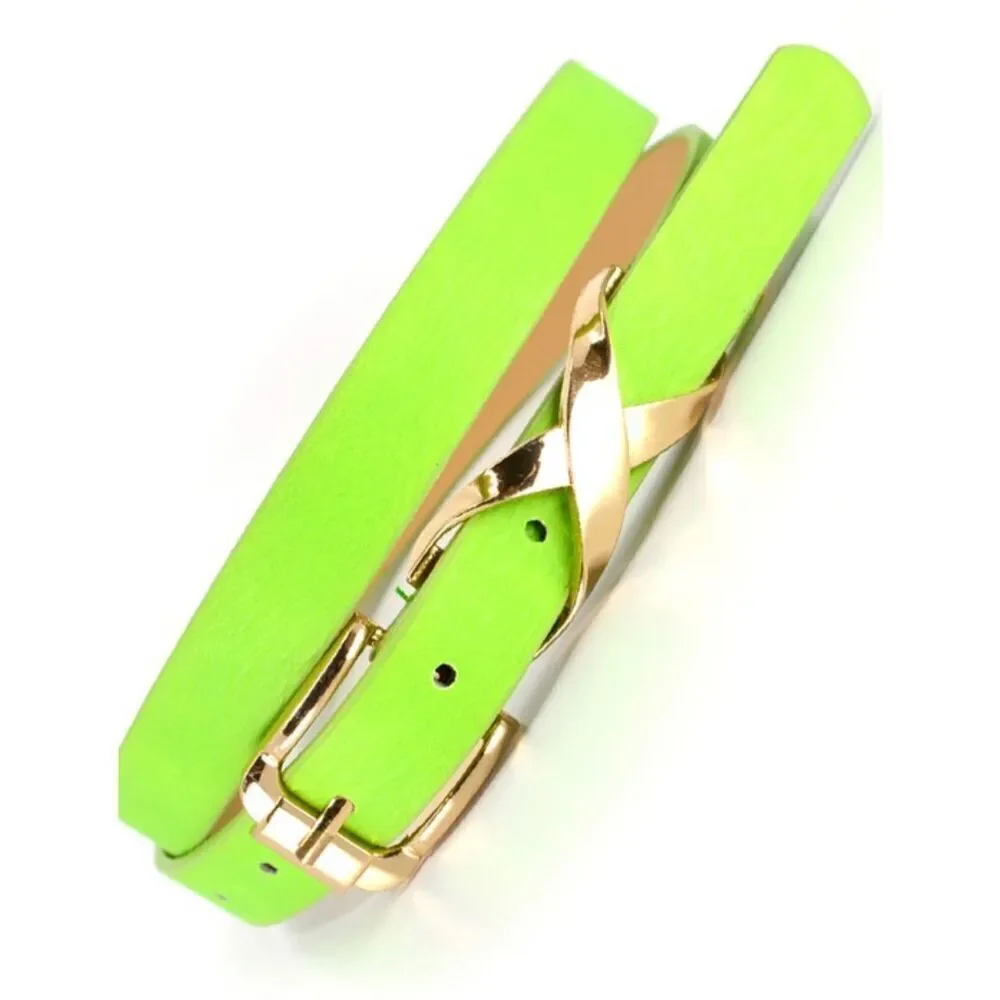 Neon Green Vegan Leather Belt